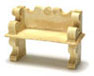 Dollhouse Miniature Victorian Bench, Tan, 2Pc