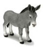 Dollhouse Miniature Standing Donkey, Gray