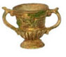 Dollhouse Miniature 3Pc Urn, Tan W/Moss