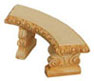Dollhouse Miniature Curved Bench/2Pc/Tan