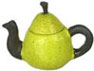 Dollhouse Miniature Green Pear Teapot