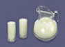 Dollhouse Miniature Milk Pitcher W/2 Glasses, 2 Set