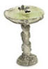 Dollhouse Miniature Bird Bath W/Bird, Gray, 2Pc