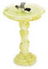 Dollhouse Miniature Bird Bath W/Bird, Ivory, 2Pc