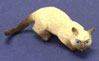 Dollhouse Miniature Sniffing Cat, Siamese Brown
