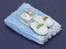 Dollhouse Miniature Towel Set, Blue, with/Lotion