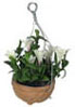 Dollhouse Miniature Browallia Speciosa Hanging Pot/White