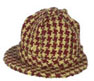 Dollhouse Miniature Men's Hat, Checkered Red