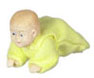 Dollhouse Miniature Crawling Baby-Yellow