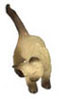 Dollhouse Miniature Cat Rubbing Right, Siamese Brown