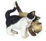 Dollhouse Miniature Rubbing Couple, Black/White & Sb