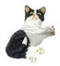 Dollhouse Miniature Laying Cat, Black & White