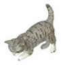 Dollhouse Miniature Cat Looking Down, Gray