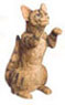 Dollhouse Miniature Begging, Brown, Cat