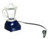Dollhouse Miniature Juice Blender, Clear Glass, Blue