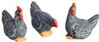 Dollhouse Miniature Hen, Gray 1/2In, Set Of 3