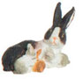 Dollhouse Miniature Mamma Rabbit & Babies, Brown