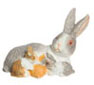 Dollhouse Miniature Mamma Rabbit & Babies, Light Gray