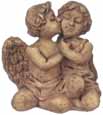 Dollhouse Miniature Two Cherubs, Gray Ancient