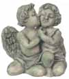 Dollhouse Miniature Two Cherubs, Green