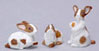Dollhouse Miniature Rabbit Set Of 3/Brown + White