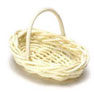 Dollhouse Miniature Large Oval Fruit Basket, 6 Pc, White