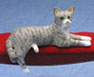 Dollhouse Miniature Cat, Grey