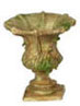Dollhouse Miniature Cesar's Urn, Tan W/Moss, 3Pc