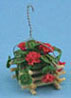Dollhouse Miniature Red Geranium Hanging Plants