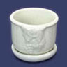 Dollhouse Miniature Porcelain Planter W/Saucer 1Pc