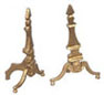 Dollhouse Miniature Brass Andirons, 1Pr