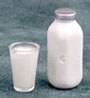 Dollhouse Miniature Quart Of Milk W/Glass Of Milk