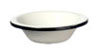 Dollhouse Miniature Dish Pan, White Enamel W/Black Trim