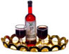 Dollhouse Miniature Red Wine, 2 Glasses Tray