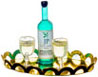 Dollhouse Miniature White Wine, 2 Glasses Tray