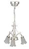 LED Silver 3-Arm Down Tulip Chandelier