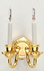 Dollhouse Miniature Double Candle Wall Sconce W/Bi-Pin Bulbs