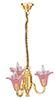 3-Arm Up Pink Tulip Chandelier