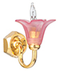 Pink Tulip Brass Sconce