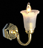 Dollhouse Miniature Single Frosted Tulip Sconce