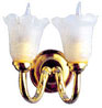 Dollhouse Miniature Double Frosted Tulip Wall Sconce