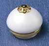 Dollhouse Miniature Sm White Ceiling Globe W/Gold Trim