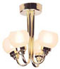 Dollhouse Miniature 4-Arm Frosted Globe Chandelier