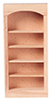 Dollhouse Miniature Bookcase 1-Section 5-Shelf Unit