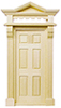 Dollhouse Miniature Victorian 6-Panel Door Hooded