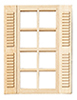 Dollhouse Miniature 1/2" Scale: Std. 8-Light Shutter Window