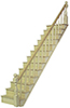 Dollhouse Miniature 1/2" Scale: Straight Staircase