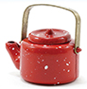 Dollhouse Miniature Small Red Kettle