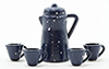 Dollhouse Miniature Blue Enamelware Coffee Set, 6/Pk