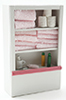 Dollhouse Miniature Linen Cupboard, Pink